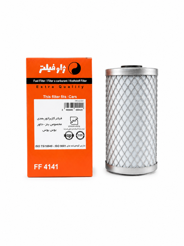 فیلتر ﮔﺎزوﺋﯿﻞ ژاو FF4141 مرتبط با 33167 و FF146 مناسب مینی بوس بنز خاور 608 - 808 - 6128 - 609
